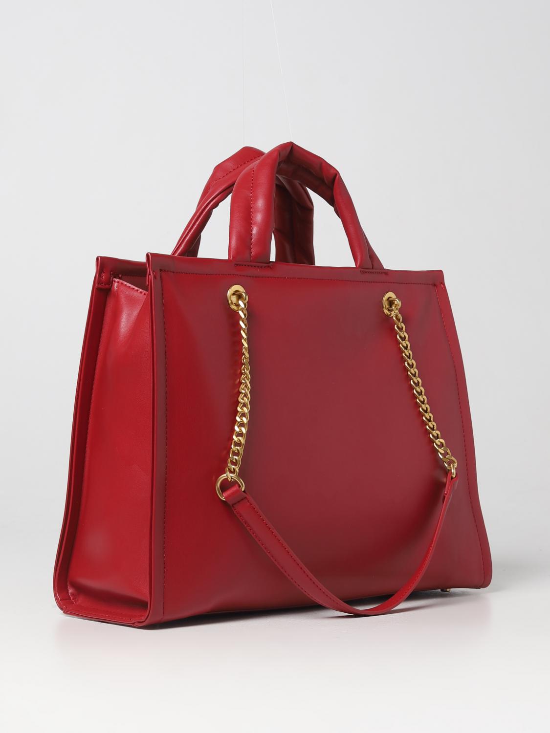 LIU JO BORSA TOTE: Borsa Liu Jo in nappa sintetica con motivo monogram, Rosso - Img 2