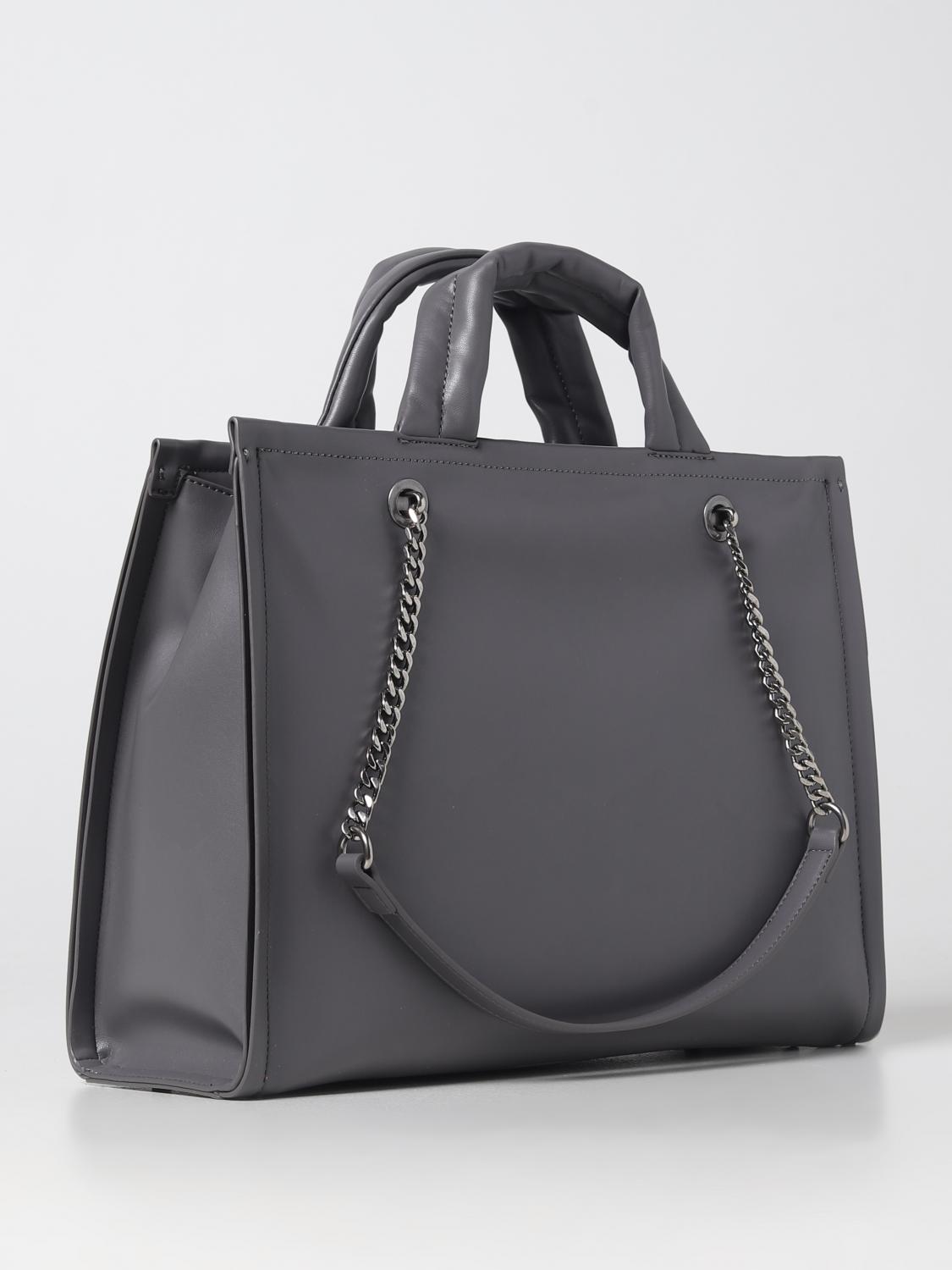 LIU JO BORSA TOTE: Borsa Liu Jo in nappa sintetica con motivo monogram, Grigio - Img 2
