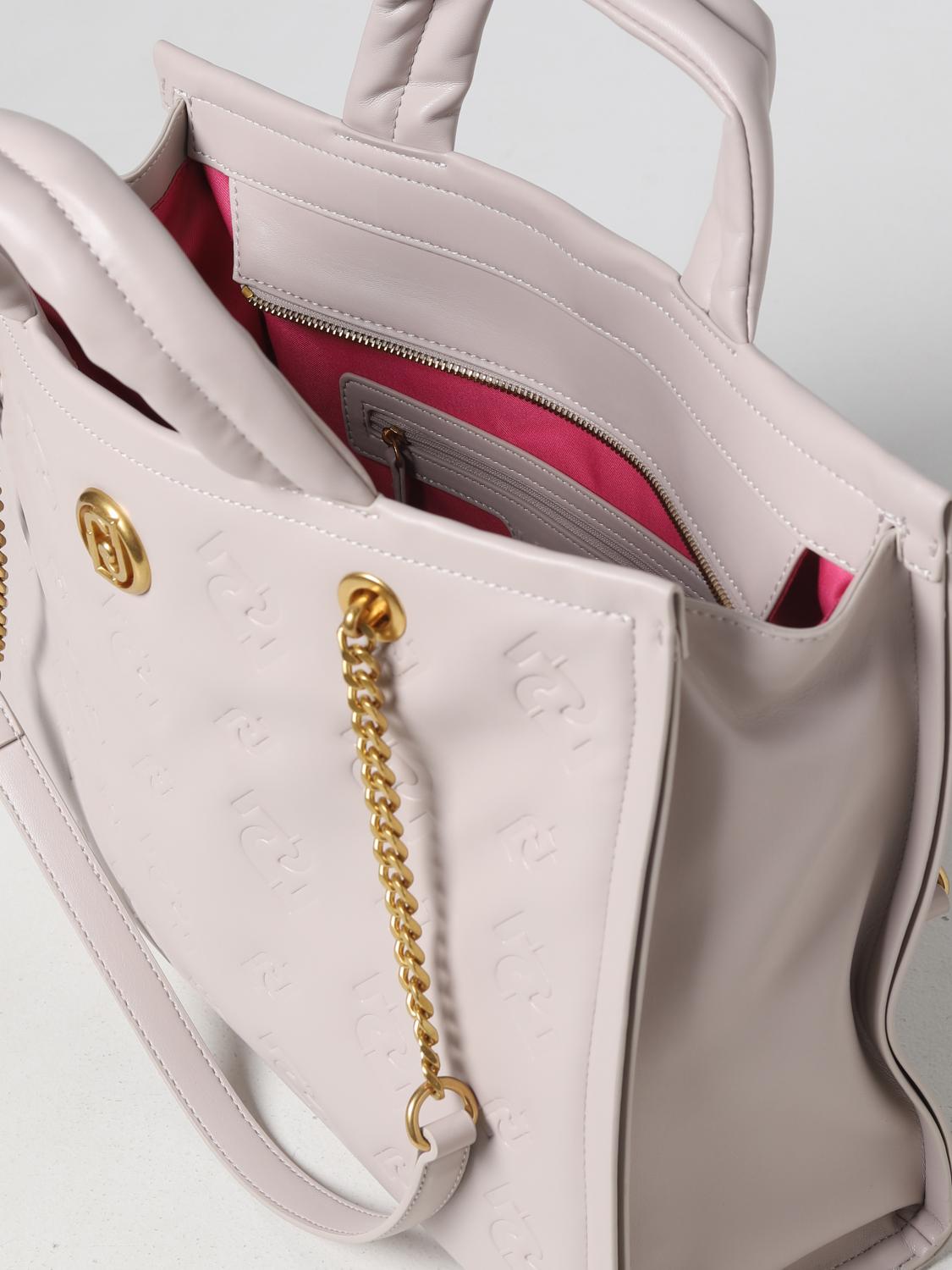 LIU JO BORSA TOTE: Borsa Liu Jo in nappa sintetica con motivo monogram, Beige - Img 3