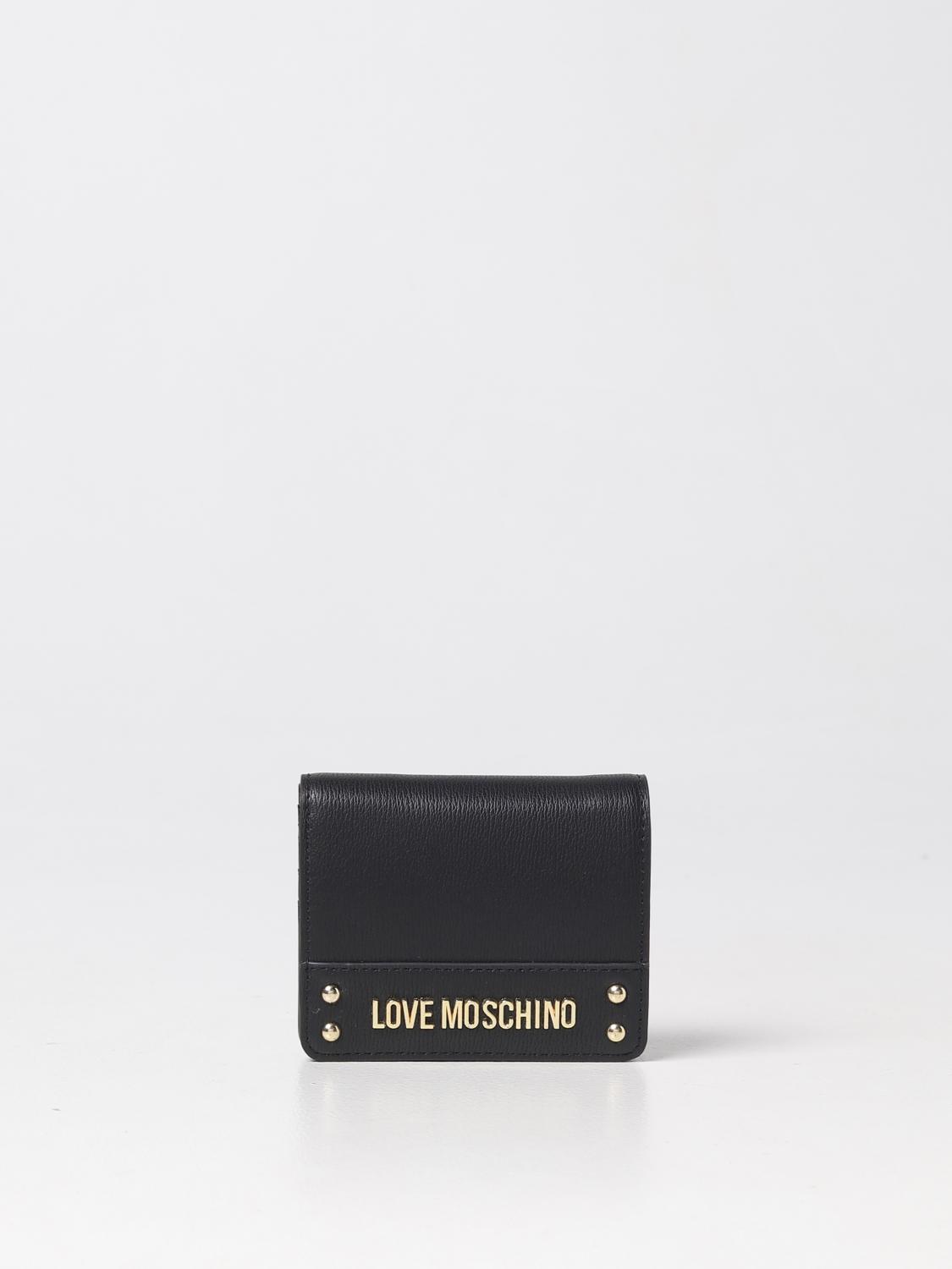 LOVE MOSCHINO: wallet in micro grained synthetic leather - Black