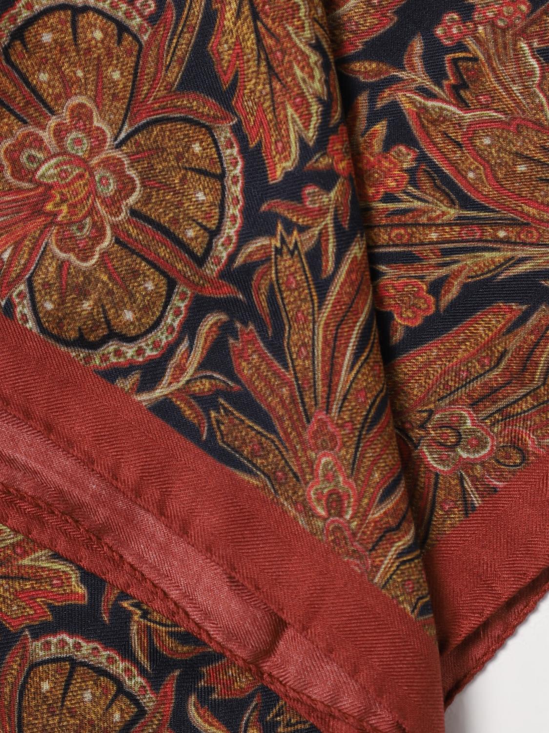 ETRO SCARF: Etro scarf in cashmere and silk with floral print, Multicolor - Img 3