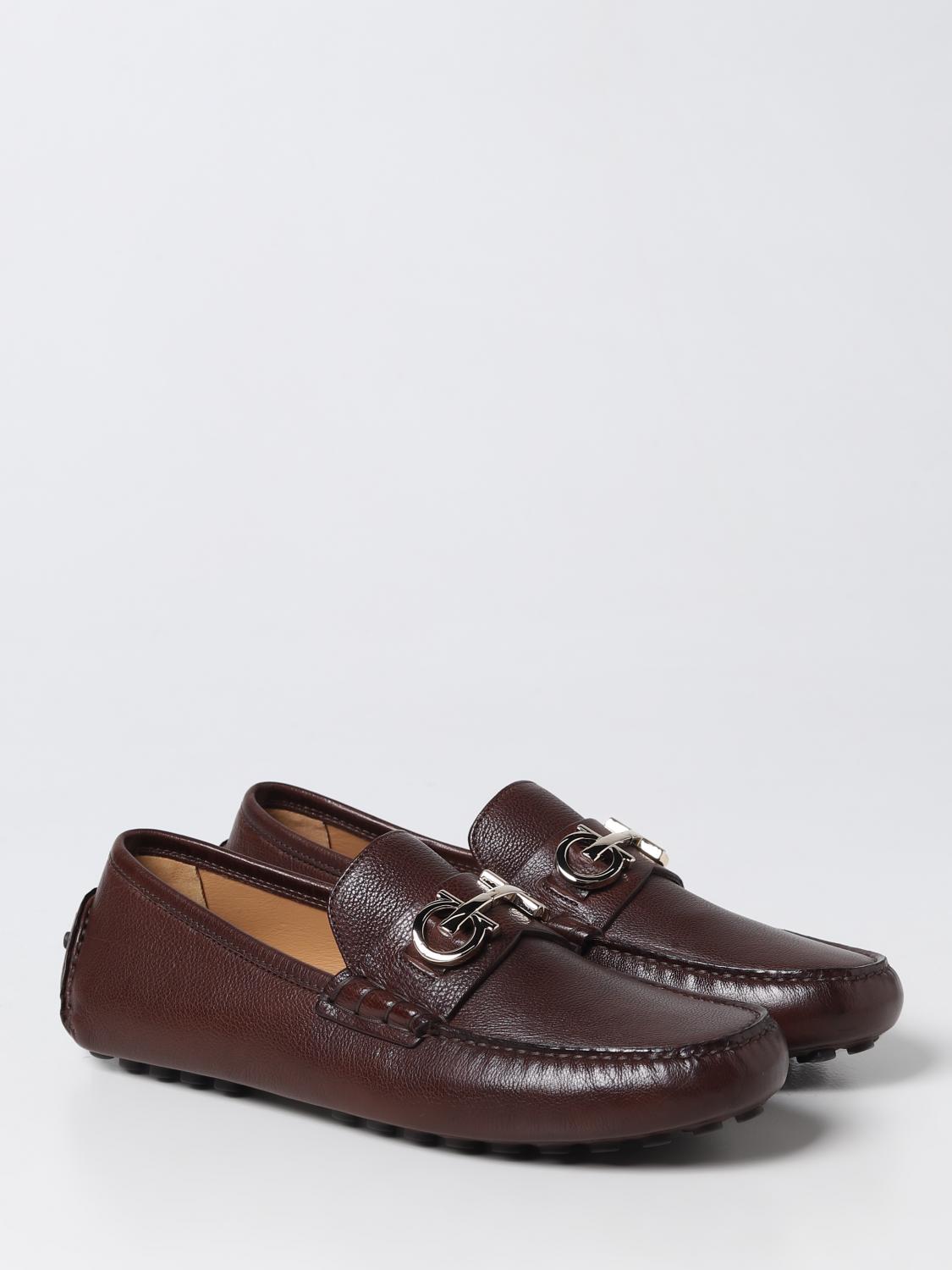 FERRAGAMO: Grazioso leather loafers with Gancini - Red
