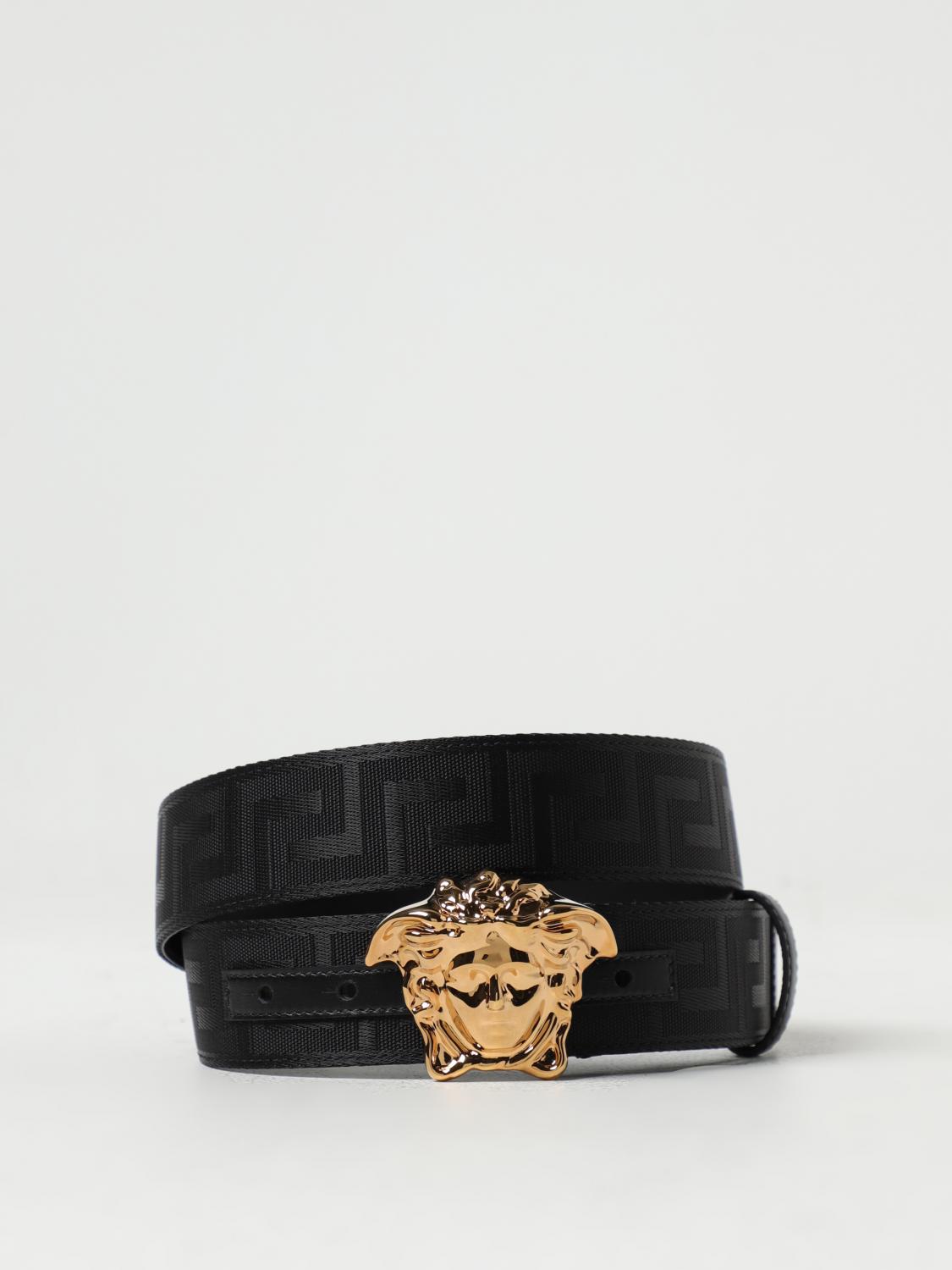 VERSACE BELT: Versace La Mesusa belt in jacquard fabric, Black 1 - Img 1