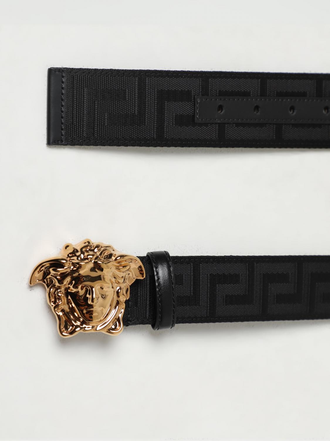 VERSACE BELT: Versace La Mesusa belt in jacquard fabric, Black 1 - Img 2