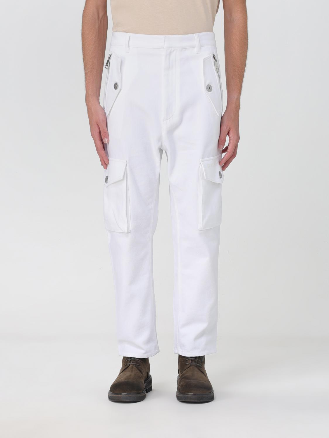 BALMAIN PANTS: Balmain pants in cotton, White - Img 1