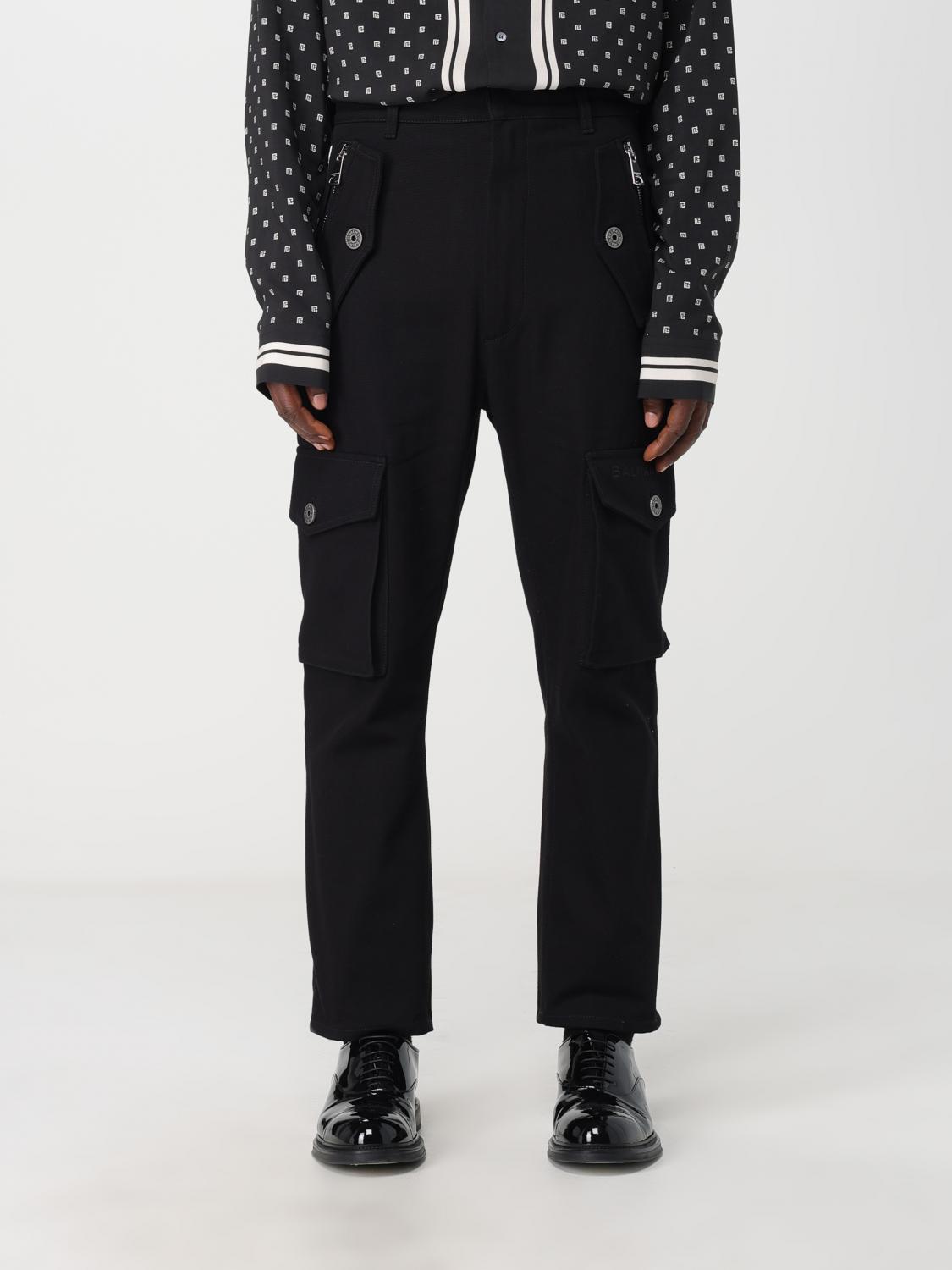 BALMAIN PANTS: Balmain pants in cotton, Black - Img 1