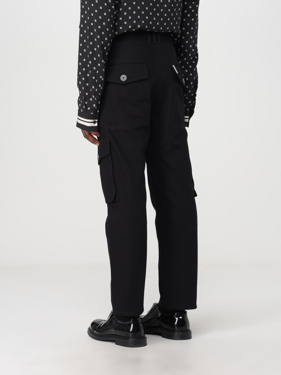 【関税&送料込】Balmain Baggy Pants With Buttons Balmain Outlet: pants in cotton - Black | Balmain pants