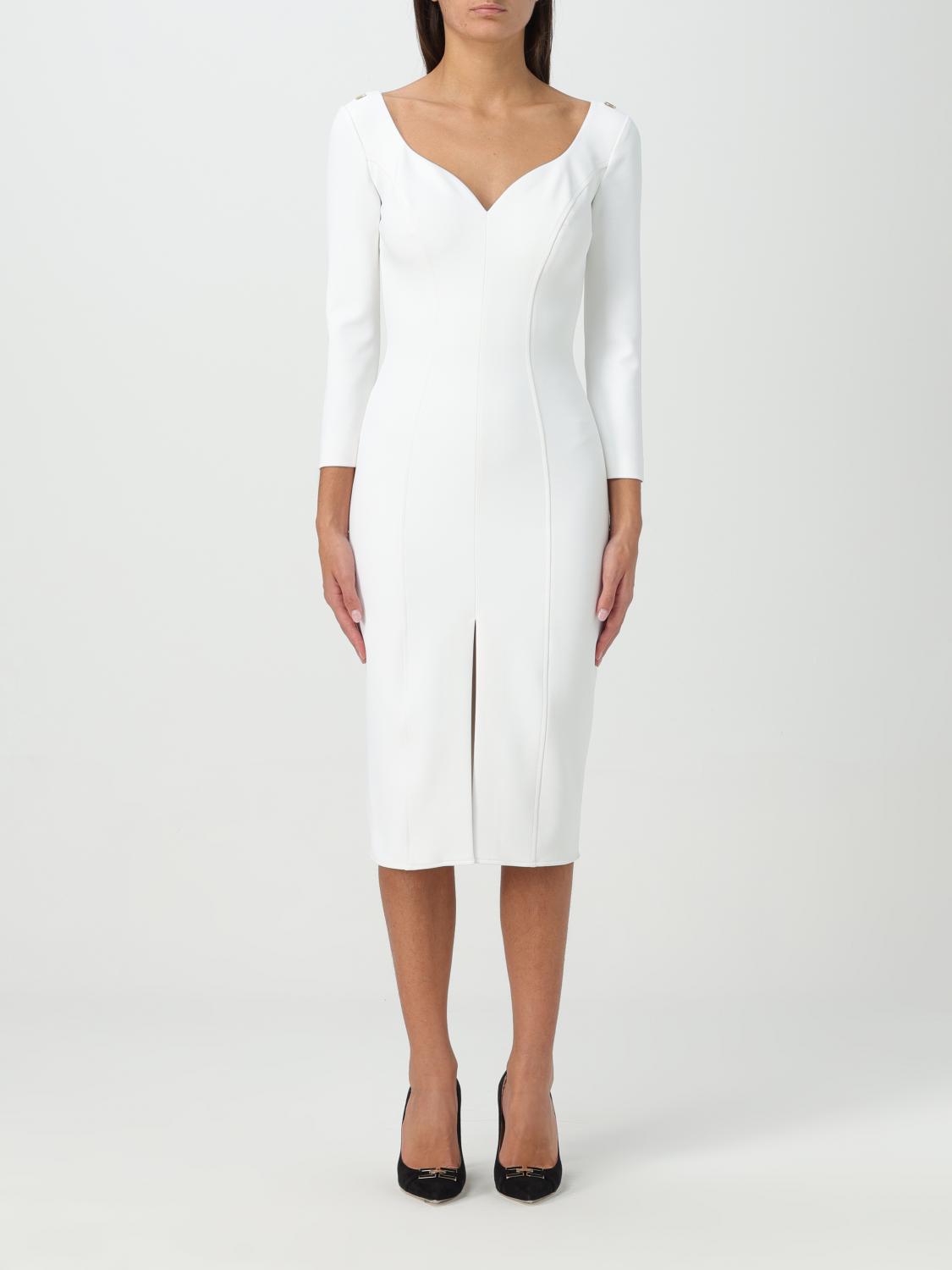 ELISABETTA FRANCHI: Dress woman - White | Elisabetta Franchi dress