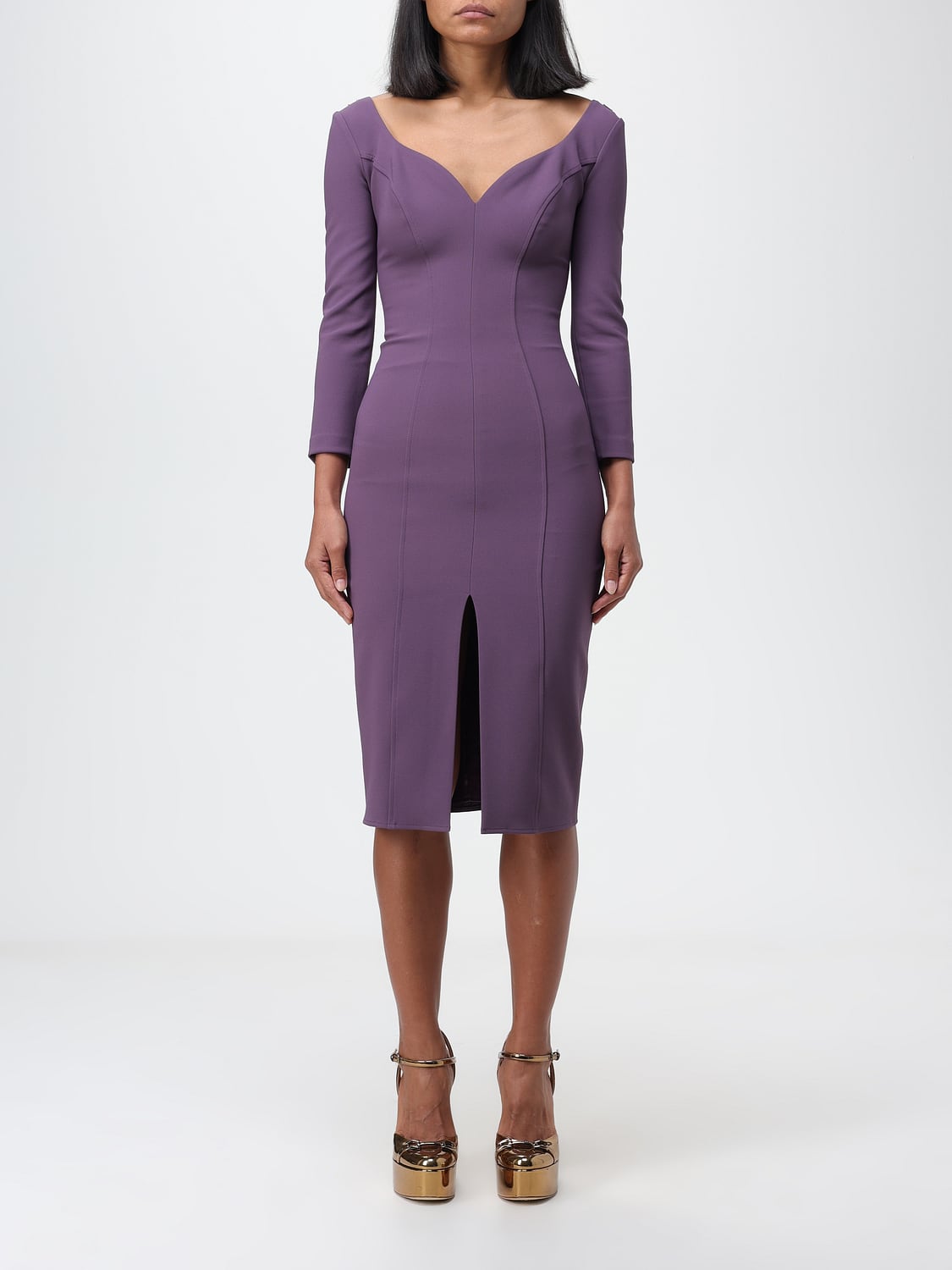 ELISABETTA FRANCHI KLEID: Kleid damen Elisabetta Franchi, Pflaume - Img 1