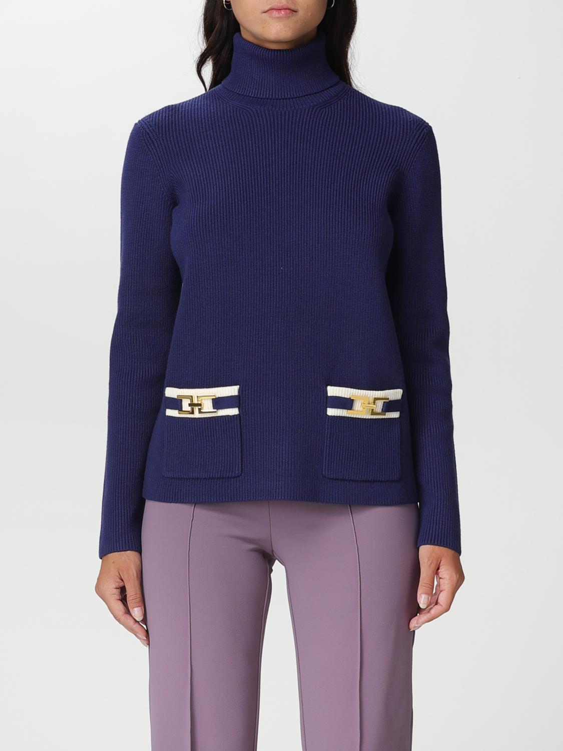 ELISABETTA FRANCHI: Maglione in misto viscosa Inchiostro