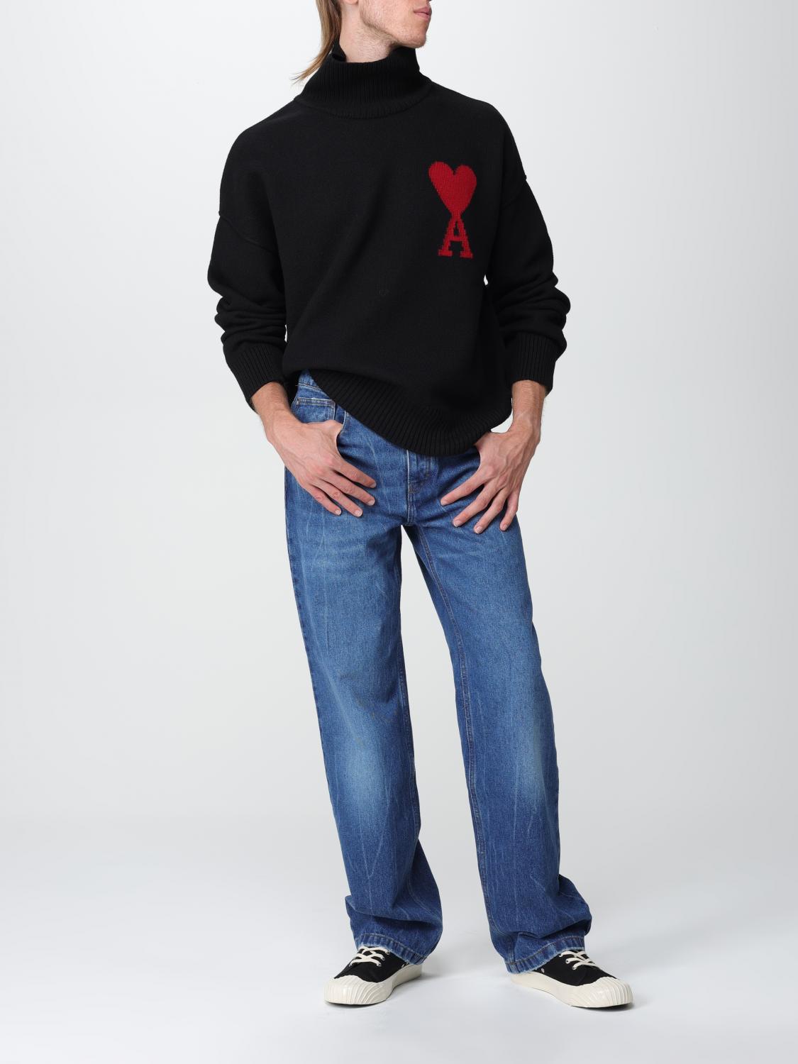 AMI PARIS PULLOVER: Pullover herren Ami Paris, Schwarz - Img 2