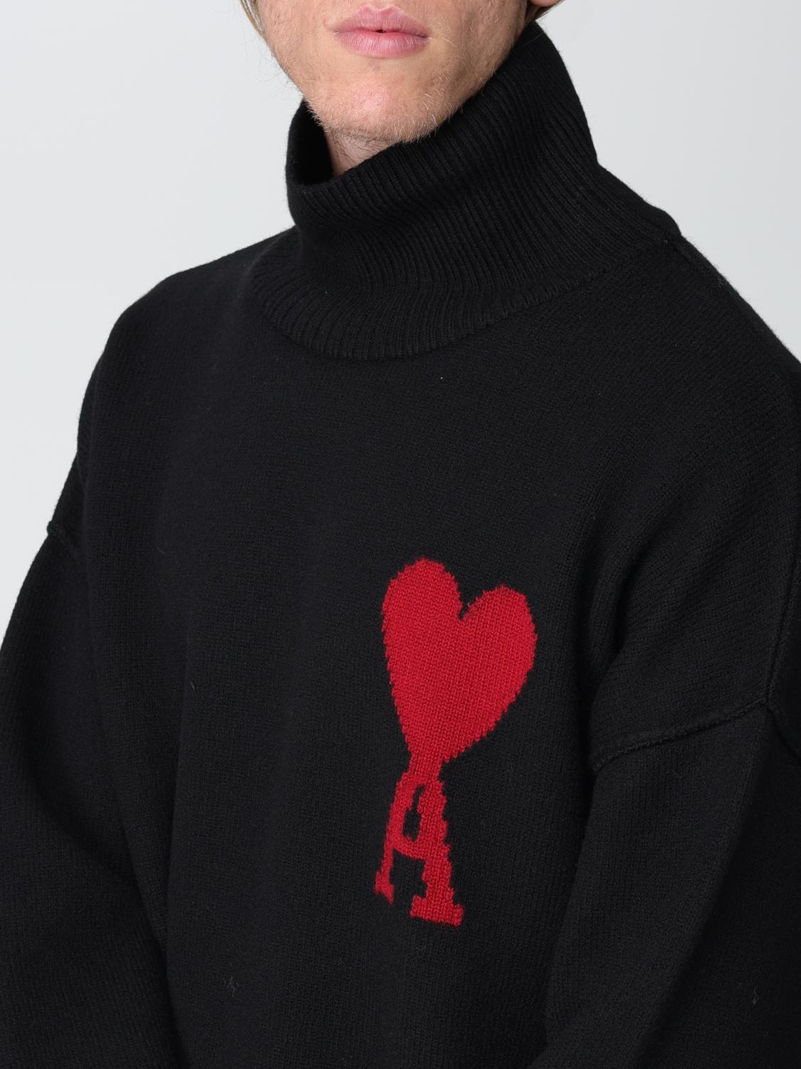 AMI PARIS PULLOVER: Pullover herren Ami Paris, Schwarz - Img 4