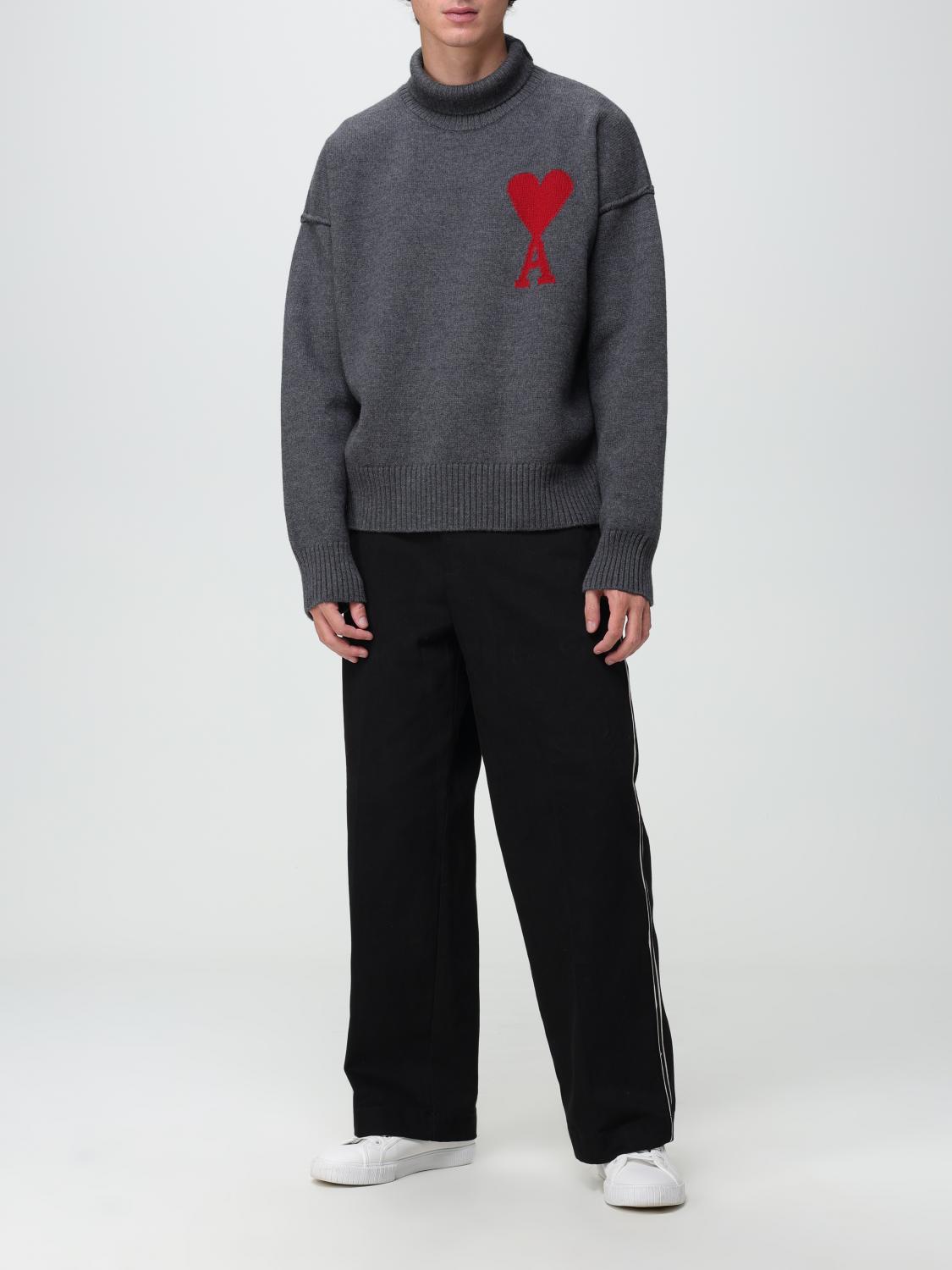 AMI PARIS PULLOVER: Pullover herren Ami Paris, Grau - Img 2