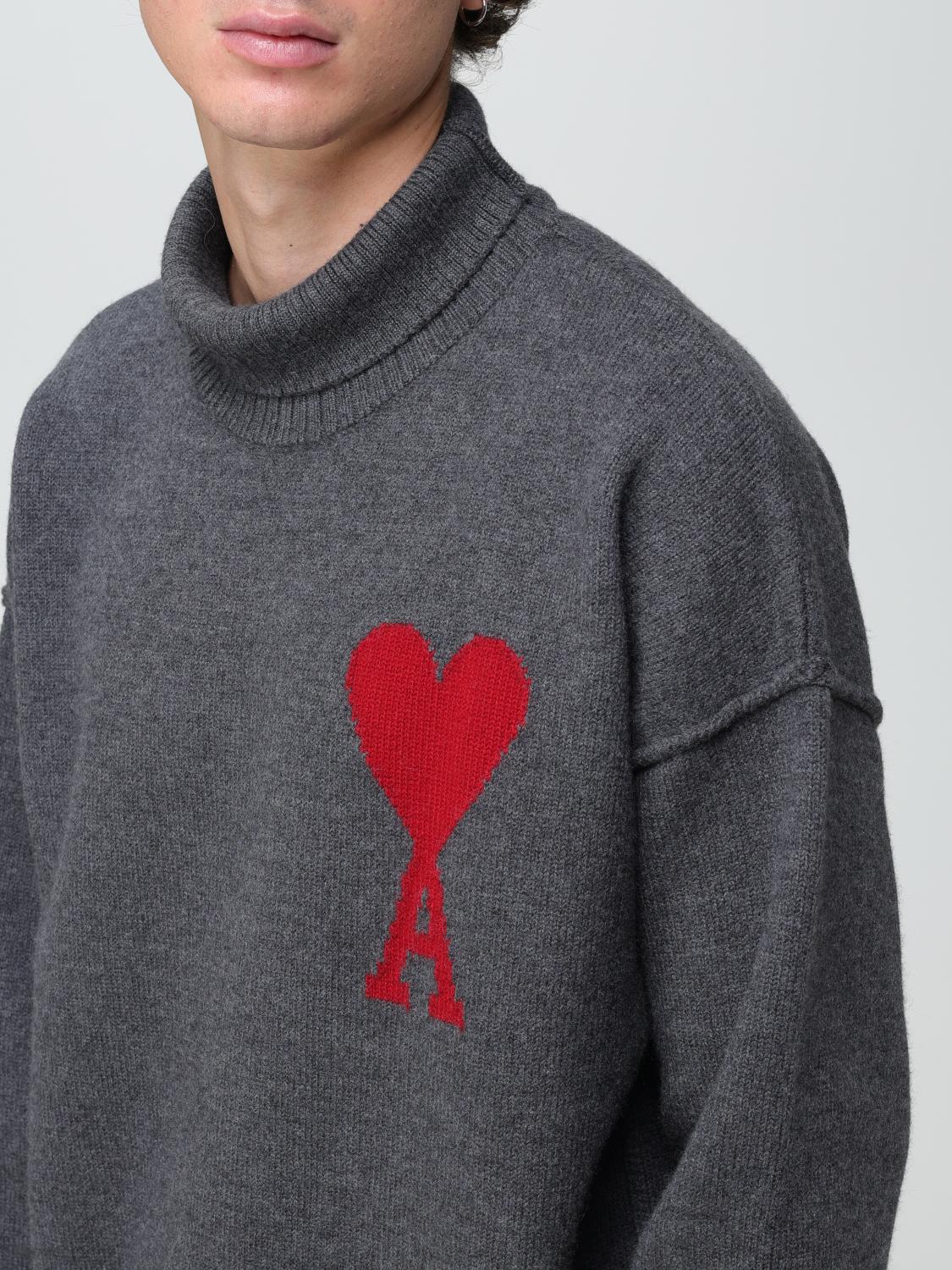 AMI PARIS PULLOVER: Pullover herren Ami Paris, Grau - Img 4