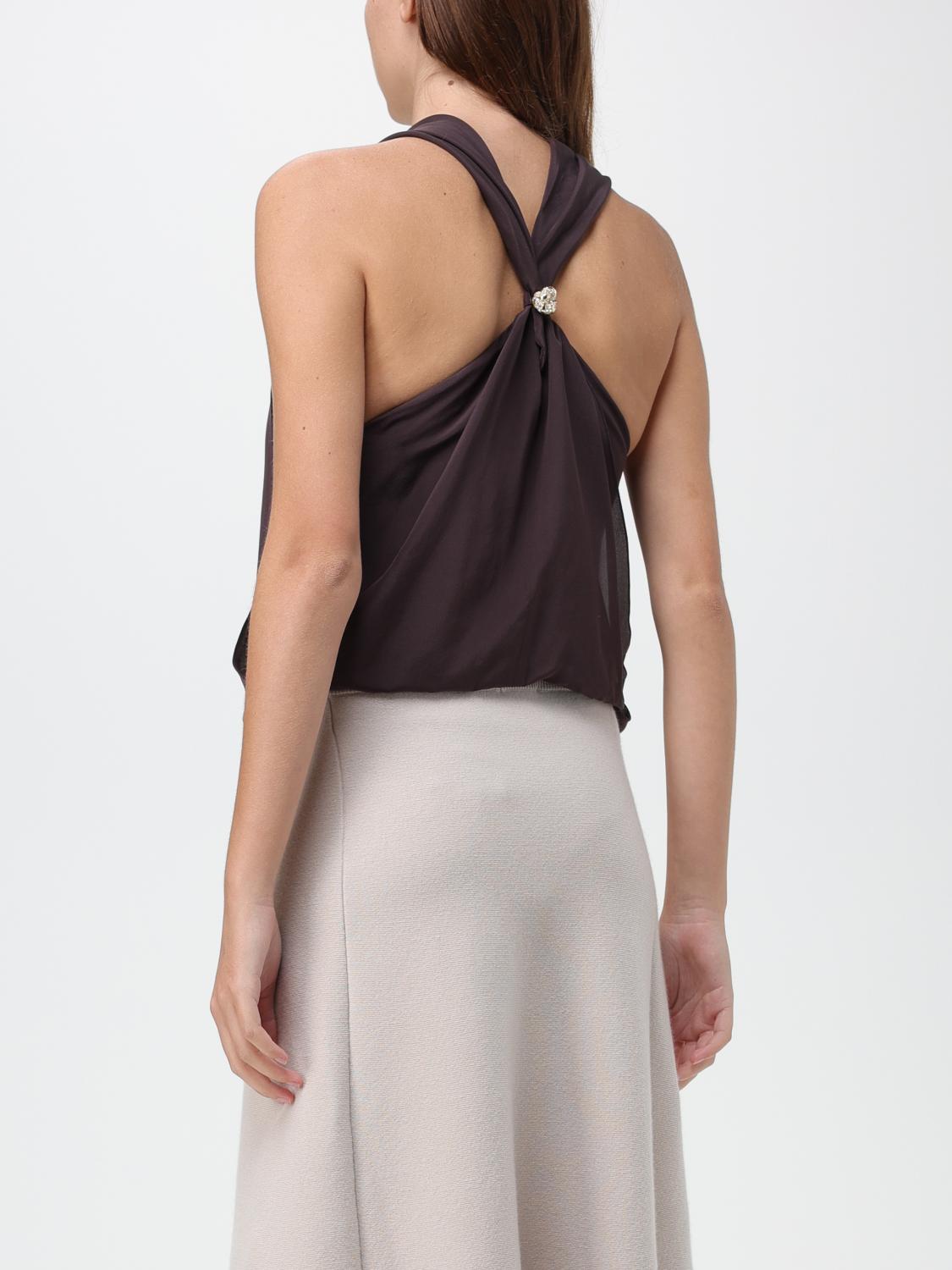 LANVIN TOP: Top Lanvin in seta, Cacao - Img 3
