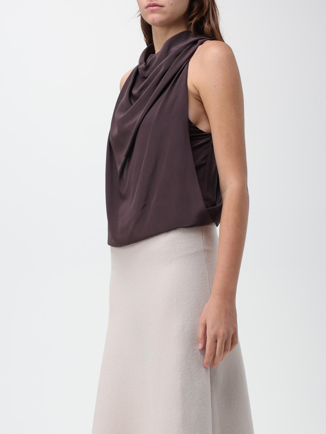 LANVIN TOP: Top Lanvin in seta, Cacao - Img 4