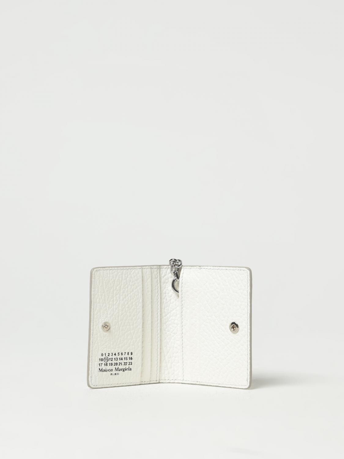 MAISON MARGIELA PORTAFOGLIO: Portacarte di credito Maison Margiela in pelle a grana, Bianco - Img 2