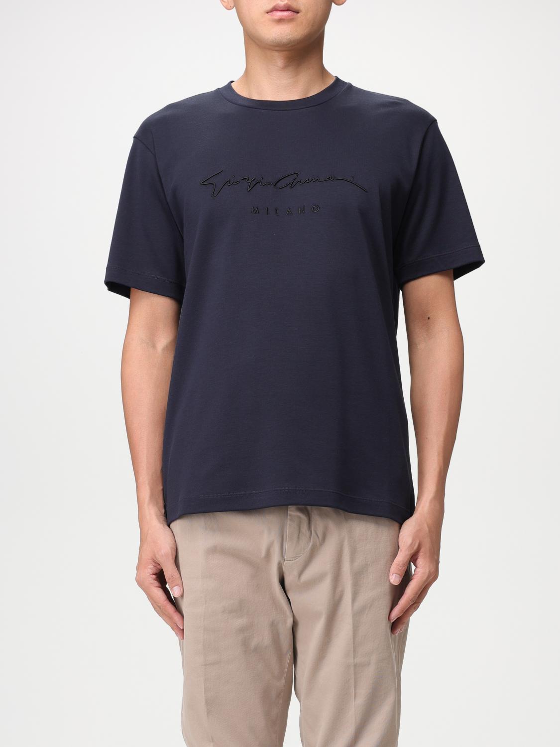 GIORGIO ARMANI: T-shirt men - Blue | Giorgio Armani t-shirt