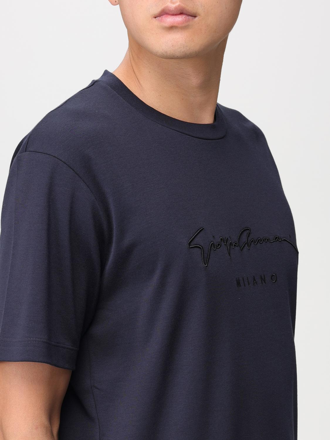 GIORGIO ARMANI: T-shirt men - Blue | Giorgio Armani t-shirt