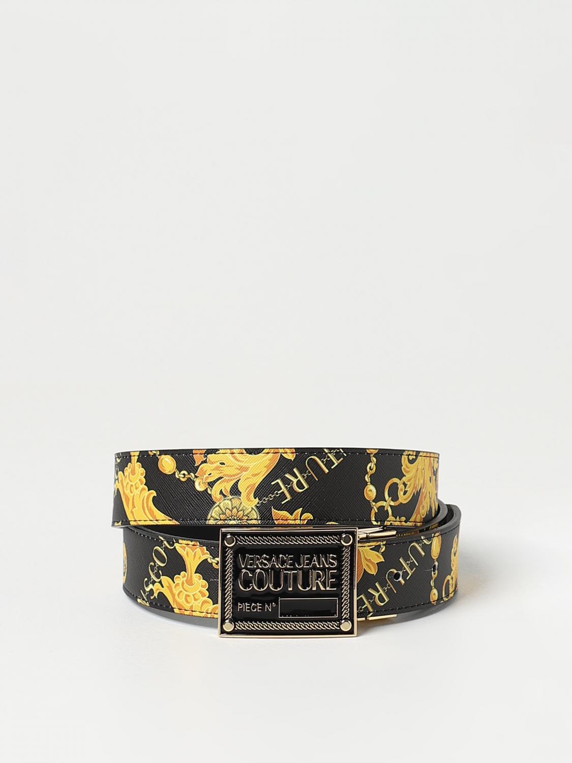 Versace Jeans Couture belt in saffiano leather - Black