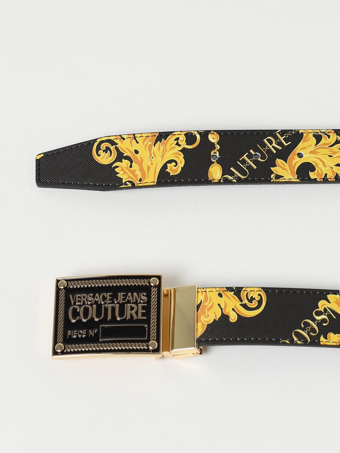 Versace Jeans Couture belt in saffiano leather - Black
