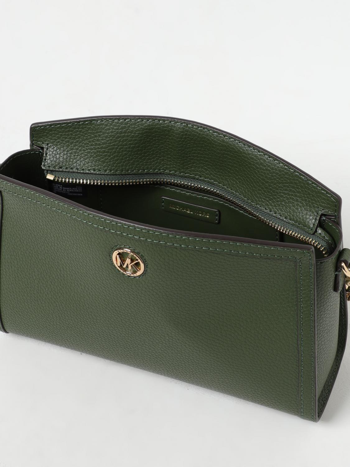 MICHAEL KORS BORSA A SPALLA: Borsa Chantal Michael Kors in pelle a grana, Verde - Img 3