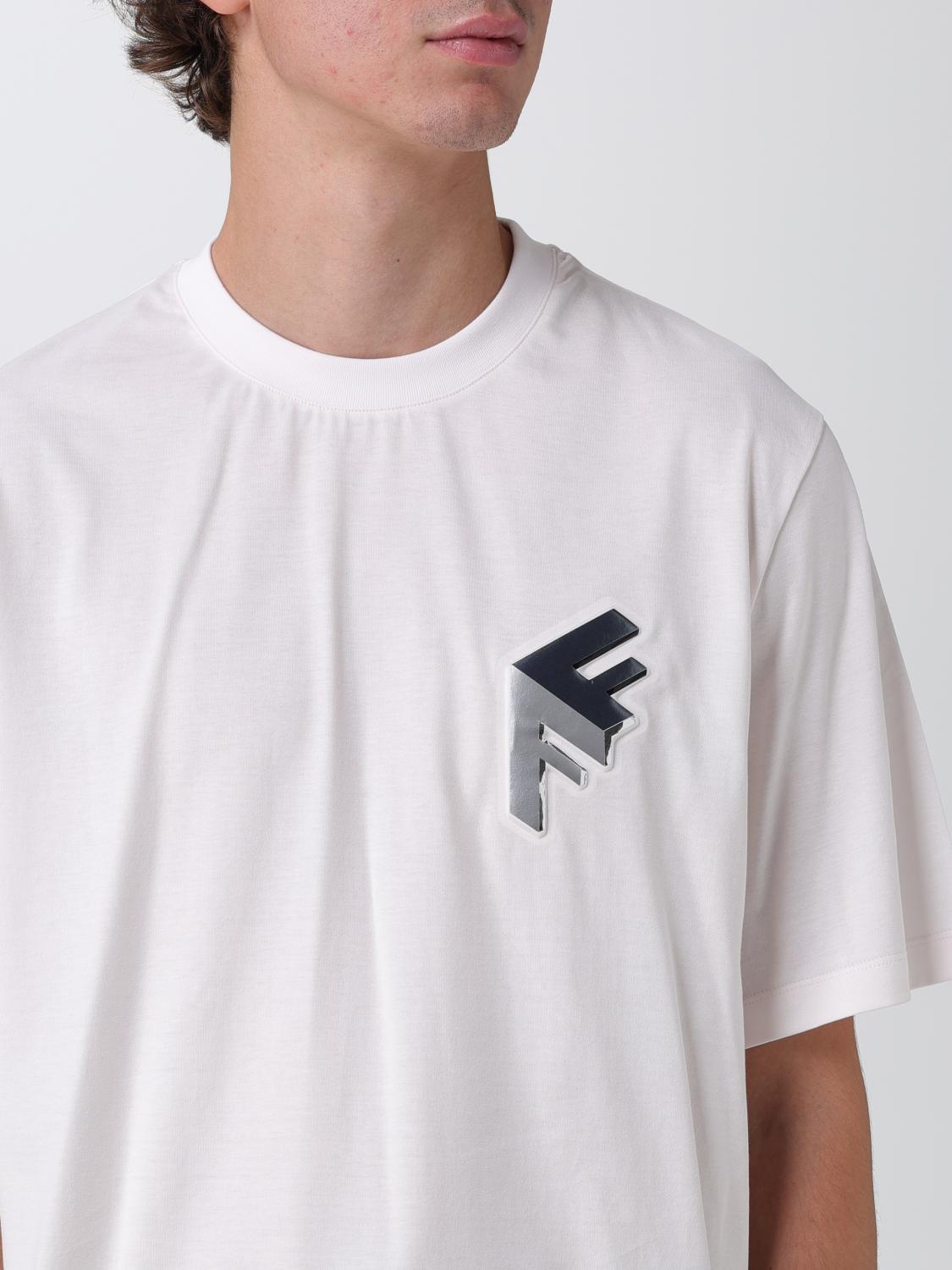 FENDI FFロゴデザイン ホワイトTシャツ Fendi Tシャツ メンズ - ホワイト | FY1217APMC | GIGLIO.COM