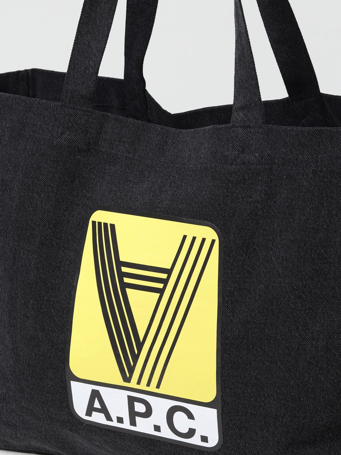 A.P.C. BORSA TOTE: Borse Diane A.P.C. in denim di cotone, Nero - Img 3