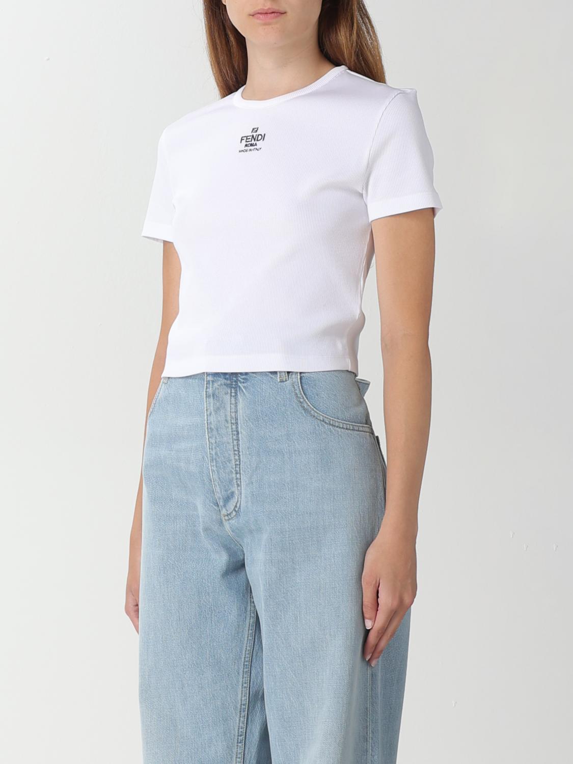 FENDI T-SHIRTS: T-shirt Fendi in cotone, Bianco - Img 3