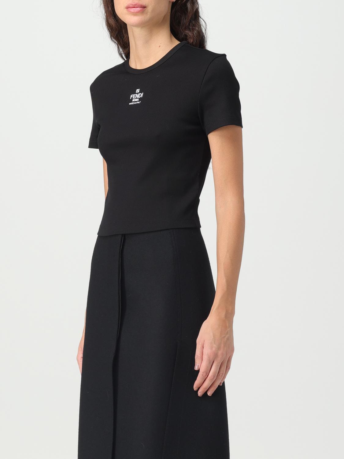 FENDI CAMISETA: Camiseta Fendi de algodón, Negro - Img 4