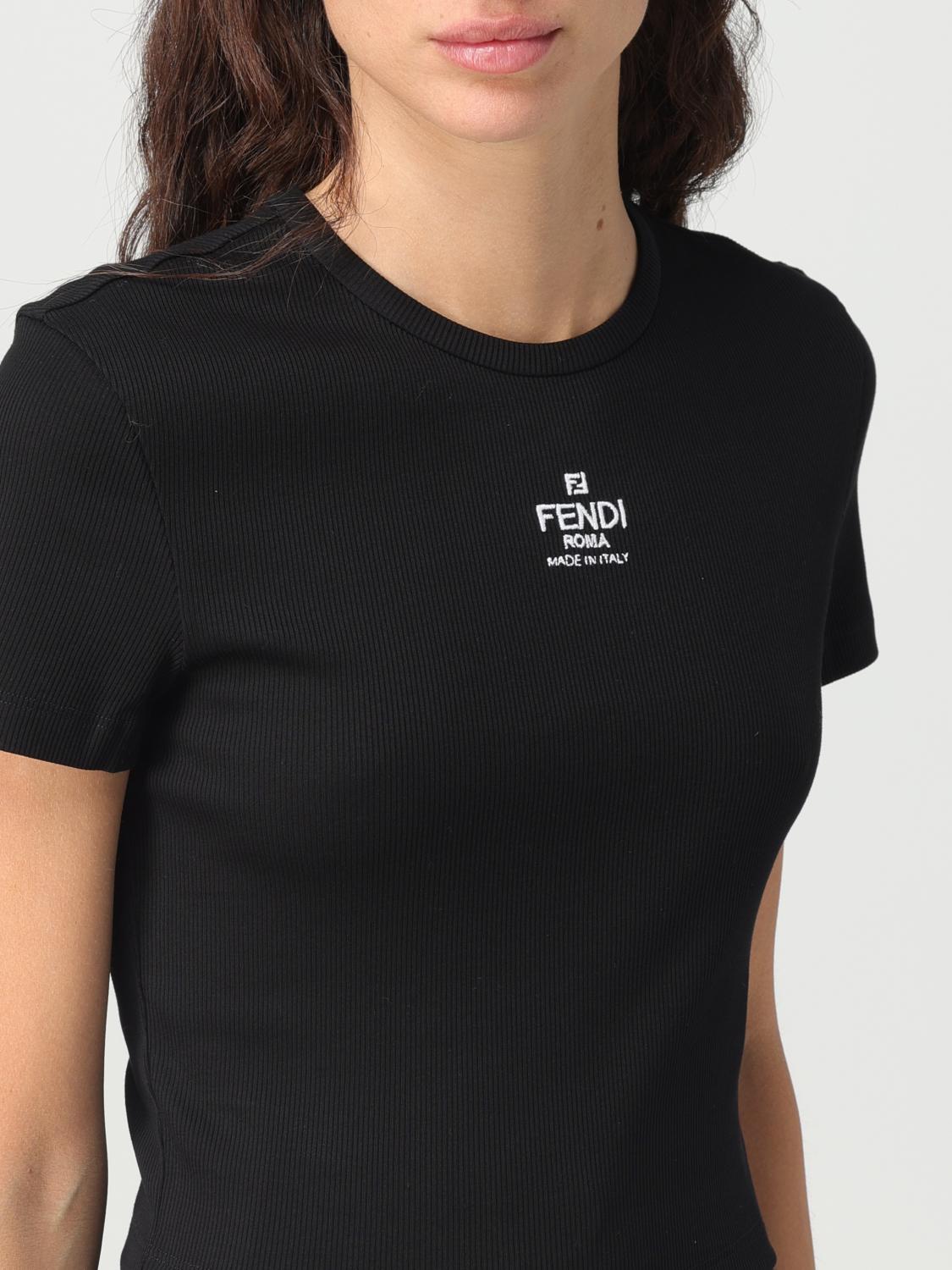 FENDI CAMISETA: Camiseta Fendi de algodón, Negro - Img 5