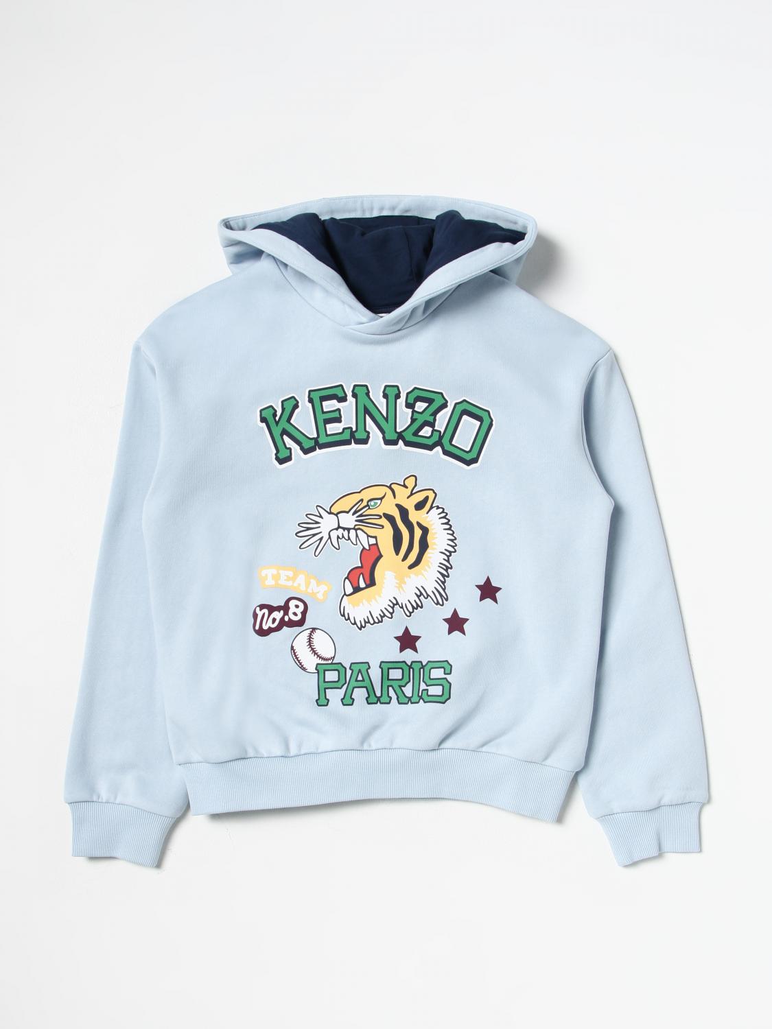 KENZO KIDS: Felpa in cotone Blue Maglia Kenzo Kids K25852