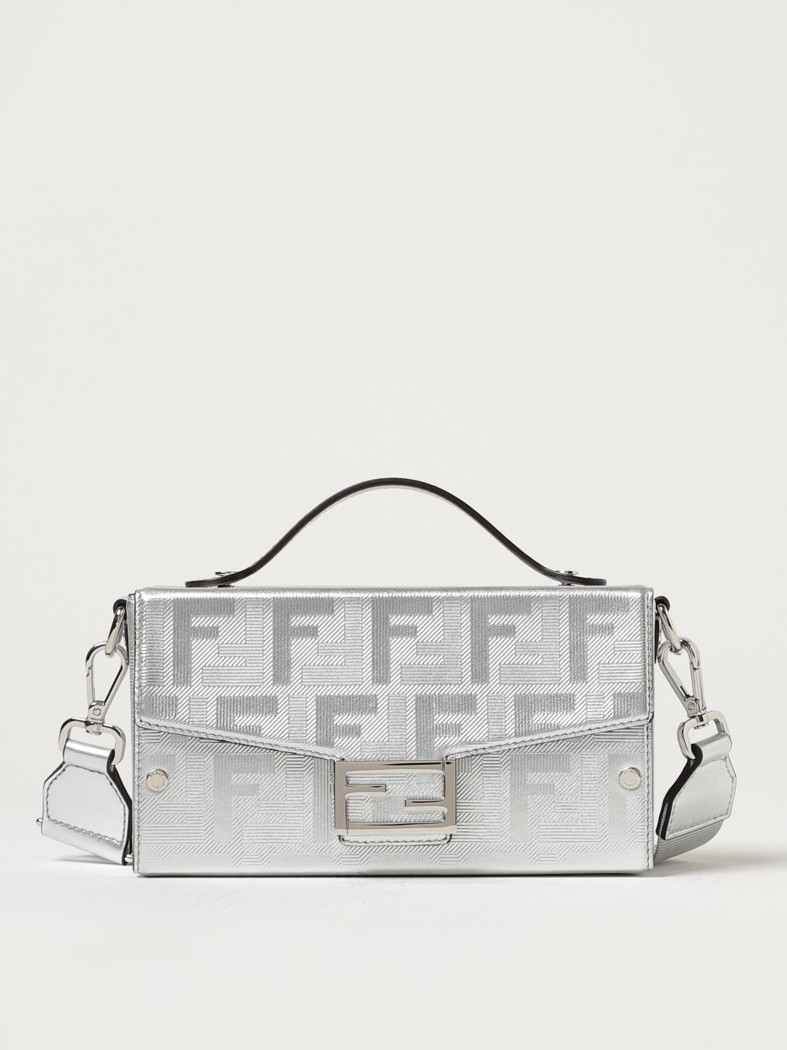 藤井フミヤ　FF Cutout bag「Silver Cage」 Fendi Soft Trunk bag in laminated leather with FF pattern - Silver