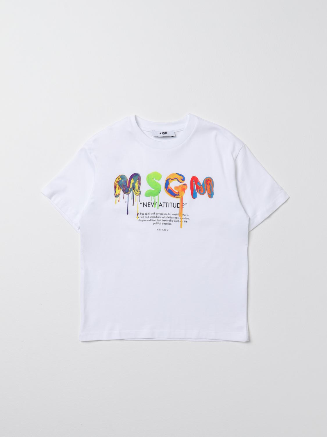 MSGM KIDS T-SHIRT: T-shirt kinder MSGM Kids, Weiß - Img 1
