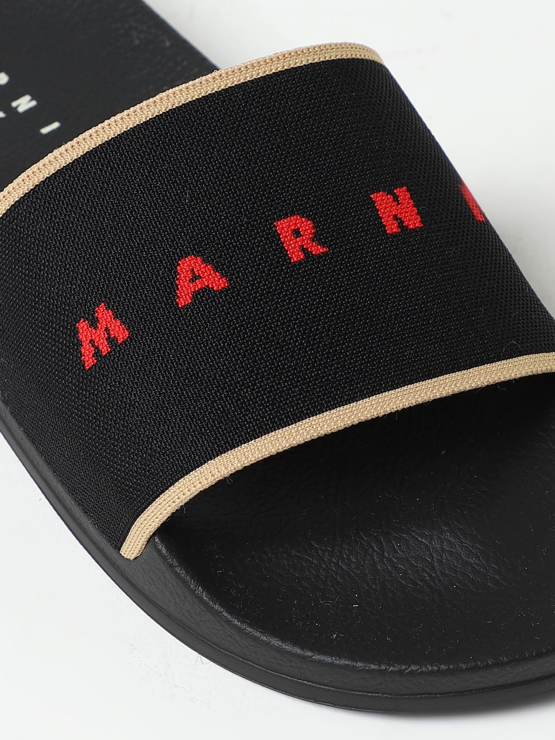 MARNI SANDALS: Marni slides in jacquard fabric and rubber, Black - Img 4