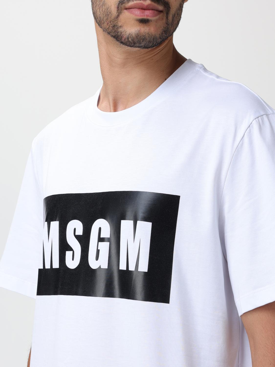MSGM T-SHIRT: MSGM cotton t-shirt with printed logo, White - Img 4