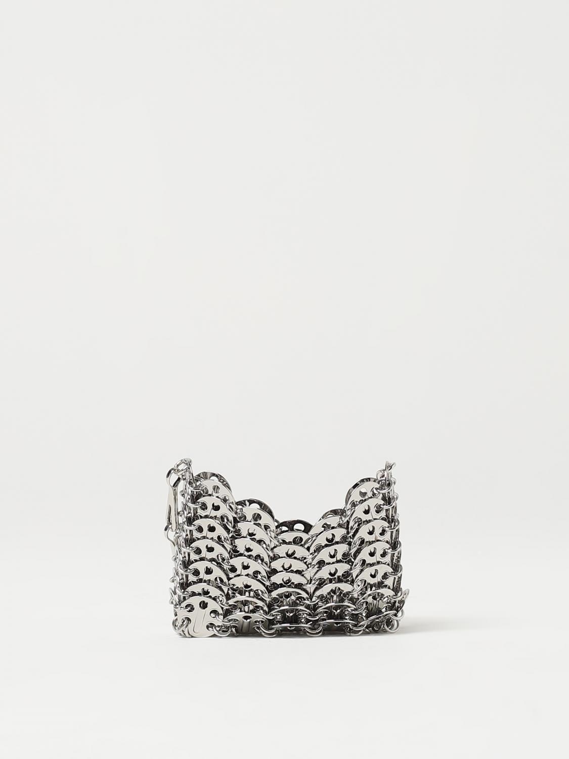 RABANNE BORSA MINI: Borsa 1969 Rabanne in maglia metallica, Argento - Img 1