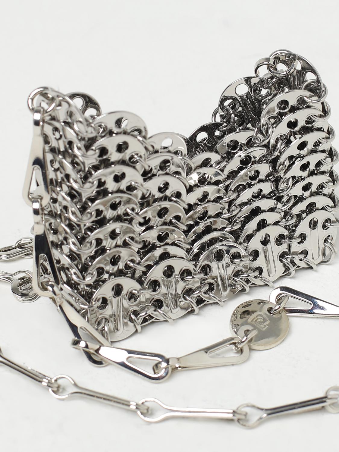 RABANNE BORSA MINI: Borsa 1969 Rabanne in maglia metallica, Argento - Img 3