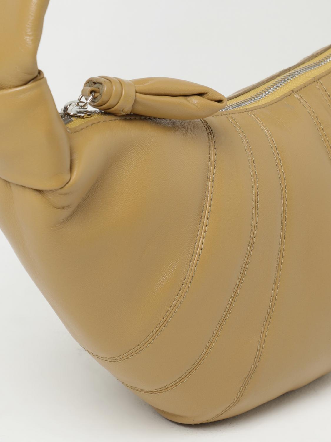 LEMAIRE BORSA A SPALLA: Borsa Croissant Lemaire in nappa trapuntata, Kaki - Img 3