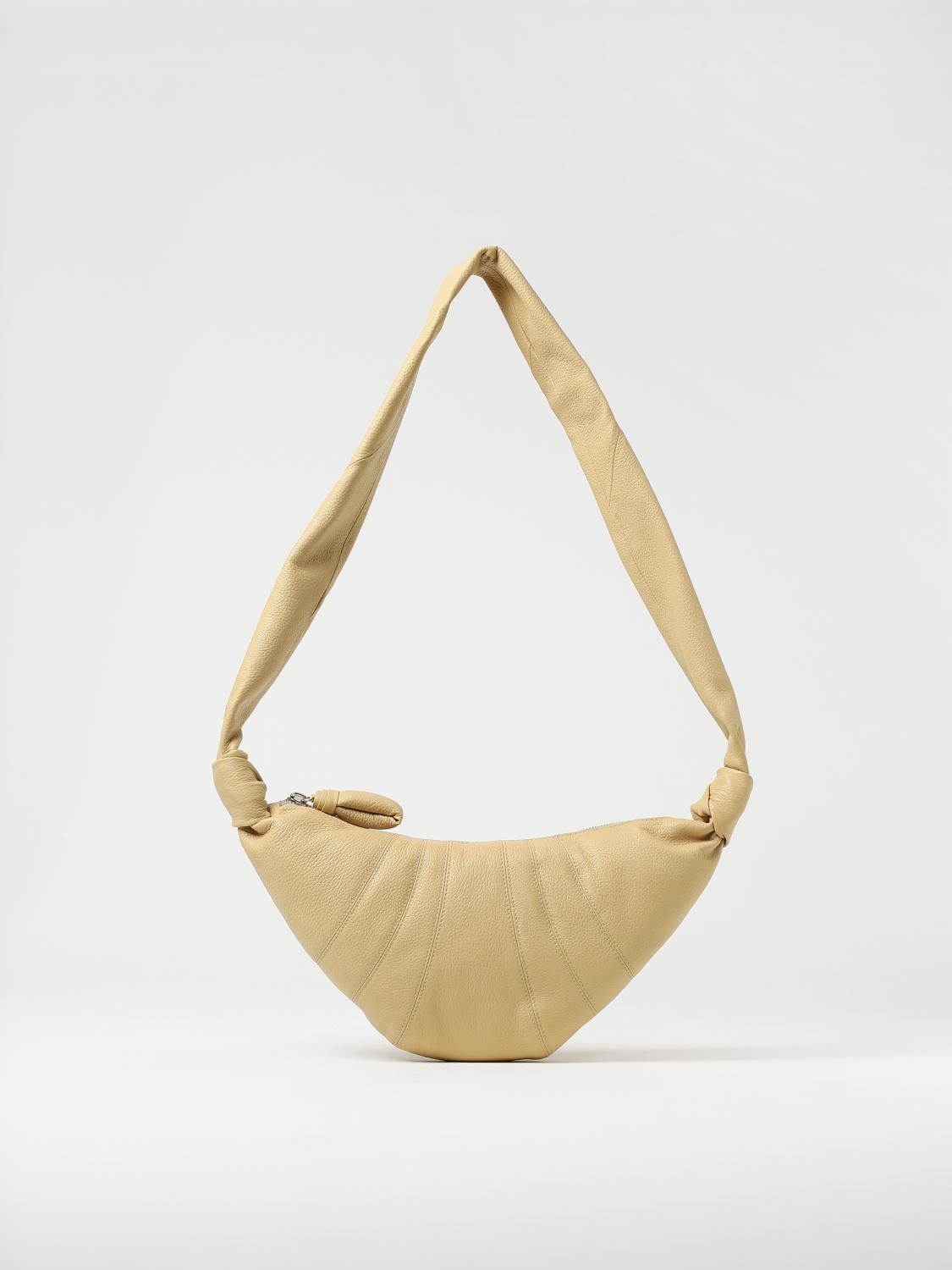 LEMAIRE BORSA A SPALLA: Borsa Croissant Lemaire in pelle trapuntata, Beige - Img 1
