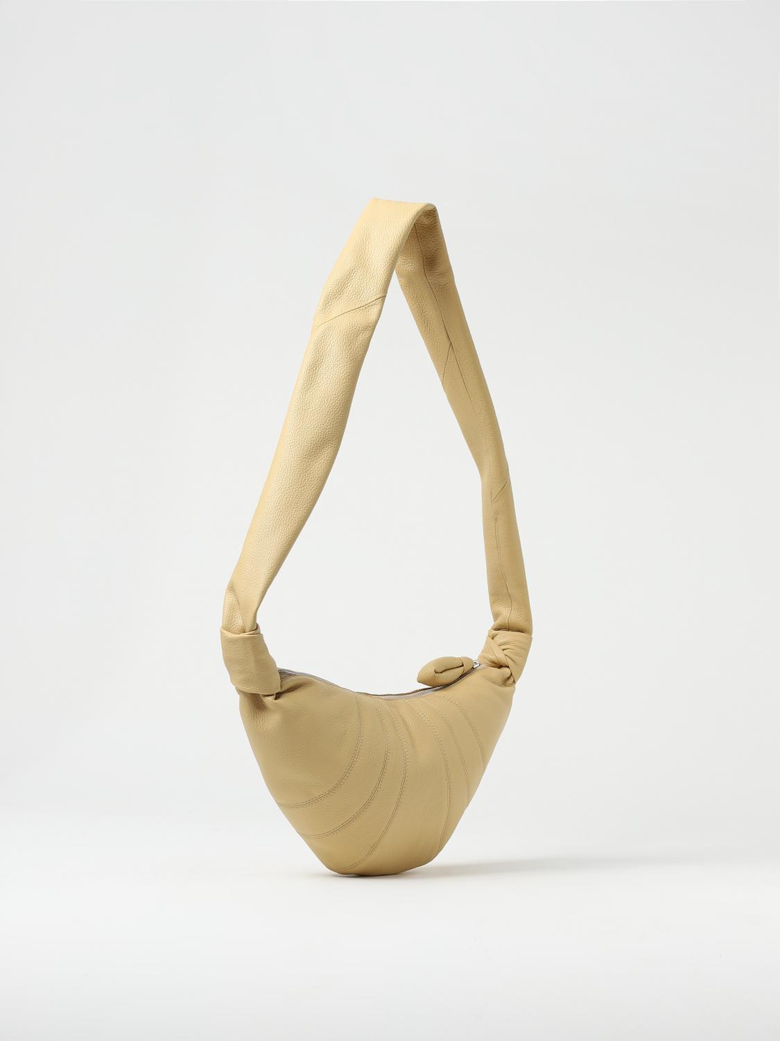 LEMAIRE BORSA A SPALLA: Borsa Croissant Lemaire in pelle trapuntata, Beige - Img 2