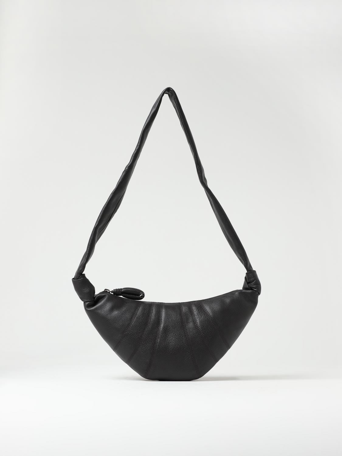 LEMAIRE BORSA A SPALLA: Borsa Croissant Lemaire in pelle trapuntata, Marrone - Img 1
