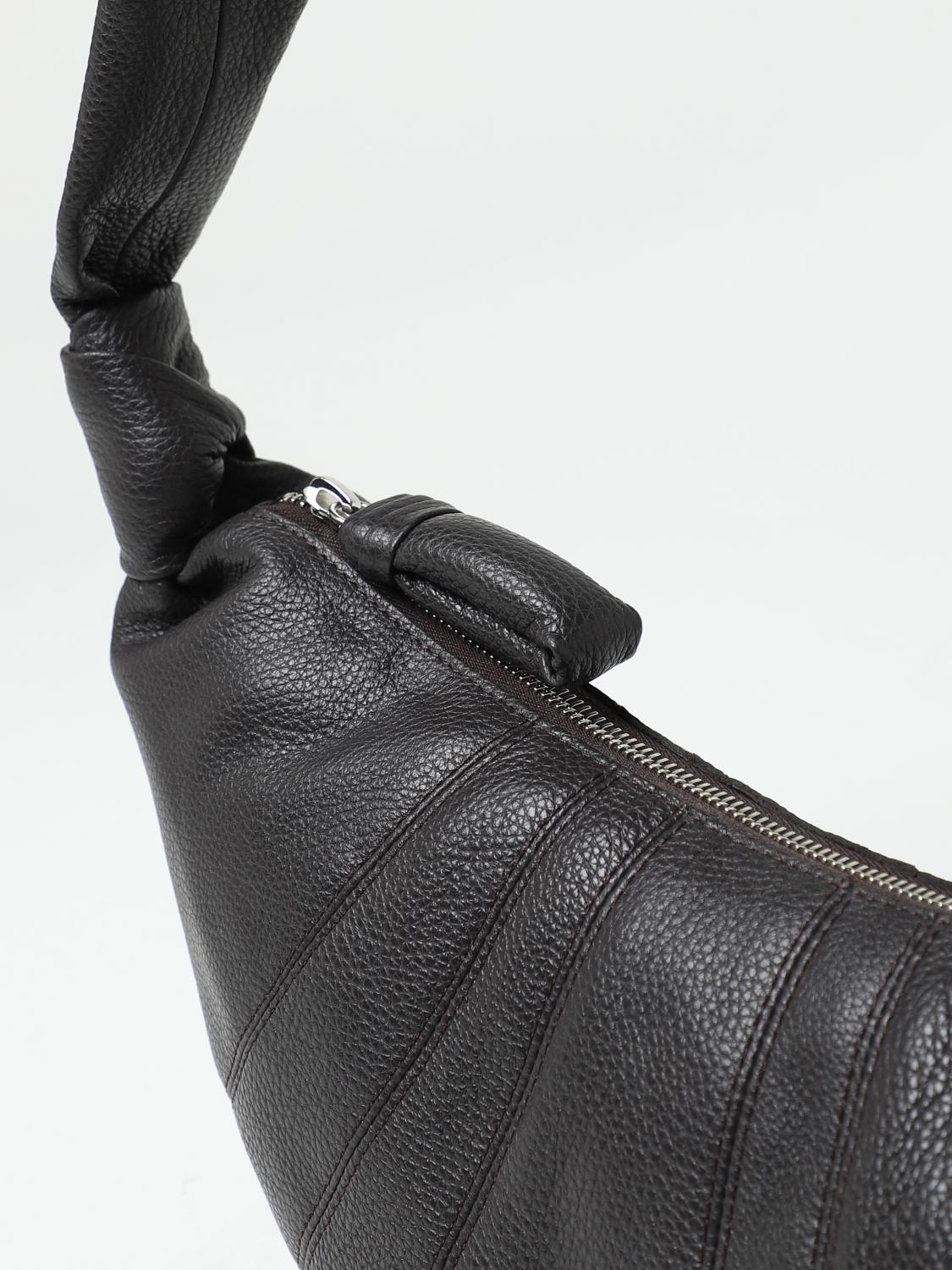 LEMAIRE BORSA A SPALLA: Borsa Croissant Lemaire in pelle trapuntata, Marrone - Img 3