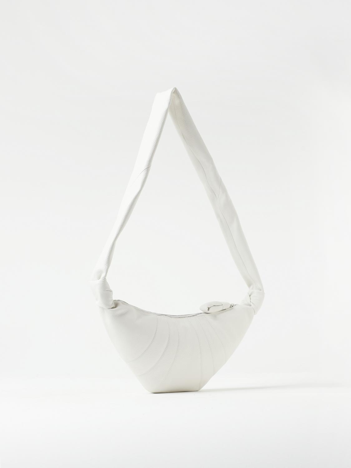 LEMAIRE BORSA A SPALLA: Borsa Croissant Lemaire in pelle trapuntata, Avorio - Img 2