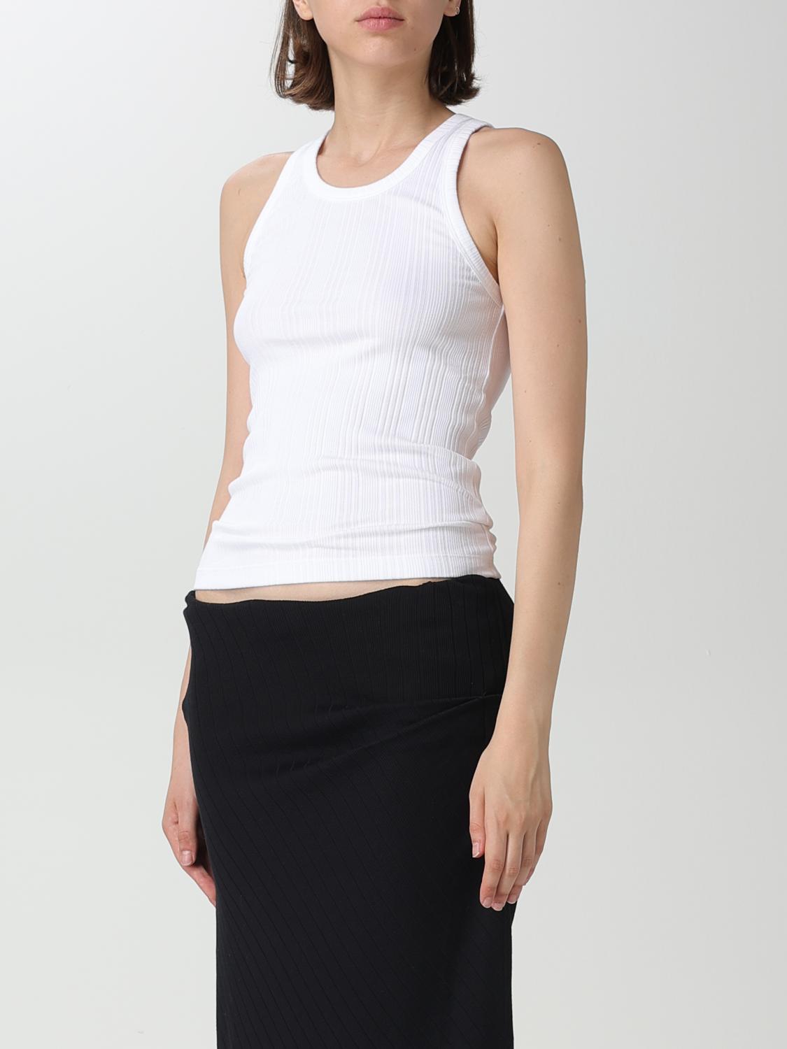 HELMUT LANG TOP: Top Helmut Lang in cotone stretch, Bianco - Img 4