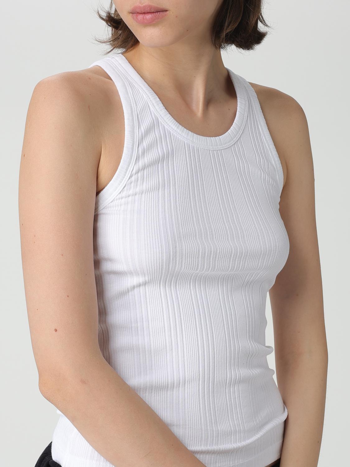 HELMUT LANG TOP: Top Helmut Lang in cotone stretch, Bianco - Img 5