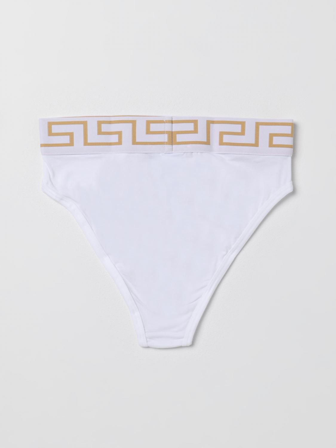 VERSACE INTIMO: Slip Versace in cotone stretch con Greca, Bianco - Img 2