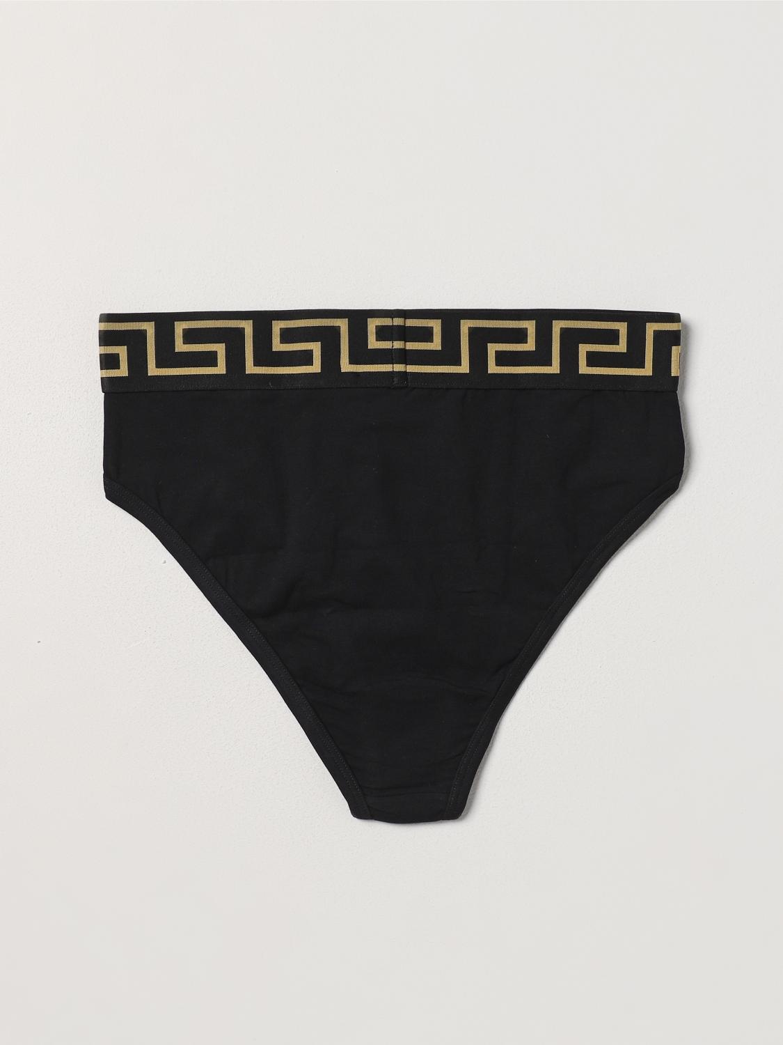 VERSACE INTIMO: Slip Versace in cotone stretch con Greca, Nero - Img 2
