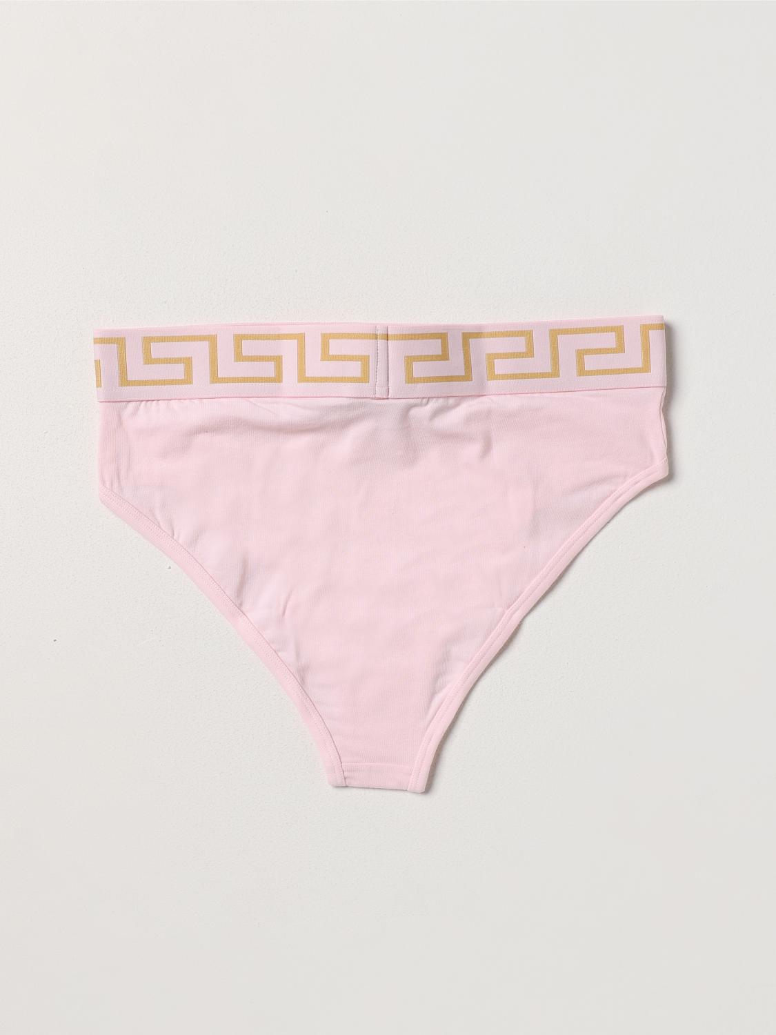 VERSACE INTIMO: Slip Versace in cotone stretch con Greca, Rosa - Img 2