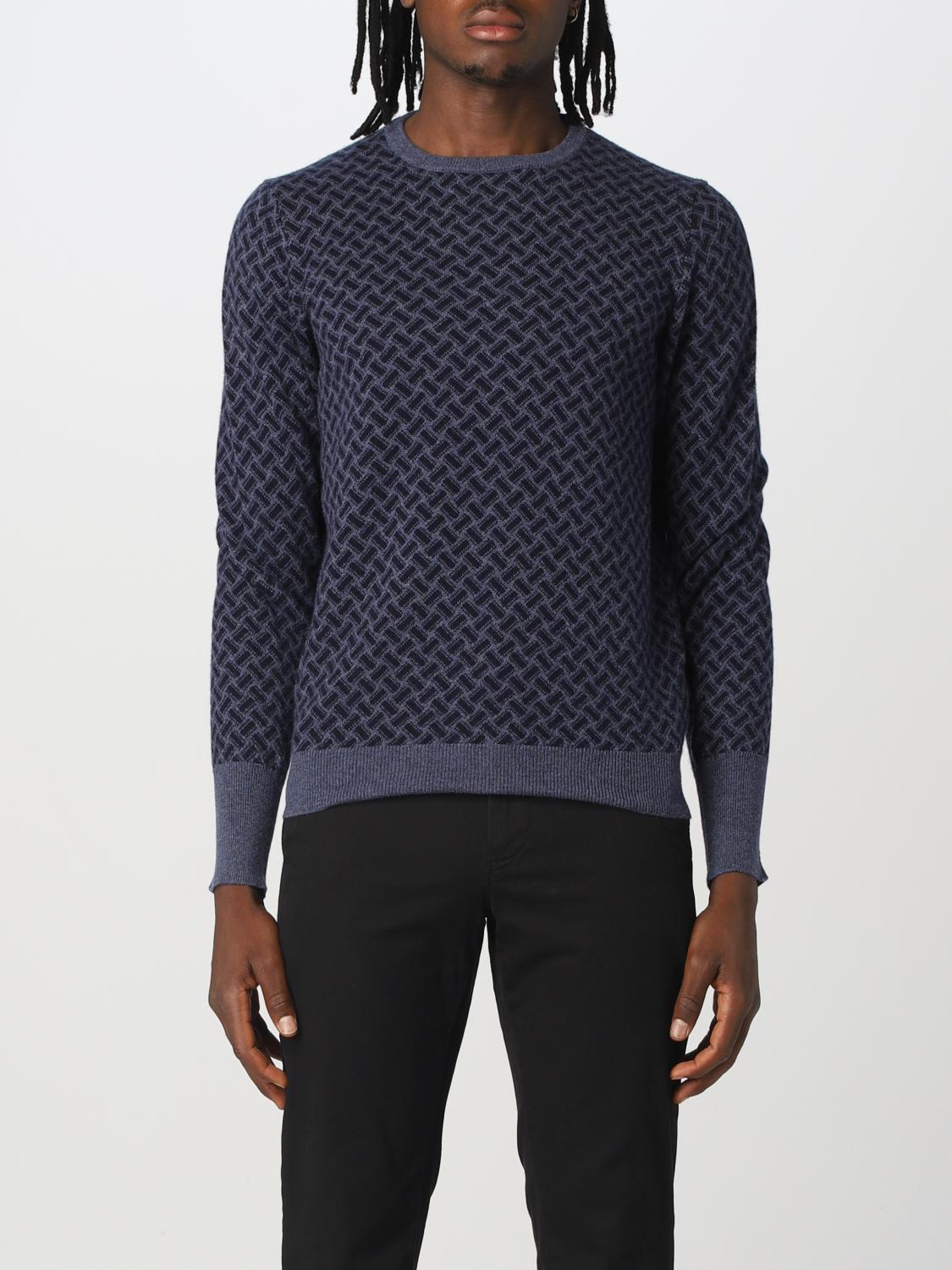 DRUMOHR SWEATER: Drumohr sweater in jacquard cashmere, Blue - Img 1